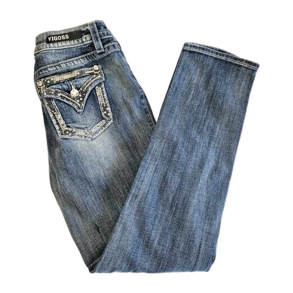 Vigoss S6 Bootcut Jeans Women's Size 32 Heritage Fit Embellished Pockets